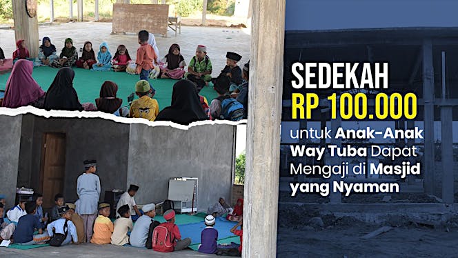 Bantu Renovasi Masjid Tak Berdinding di Way Tuba