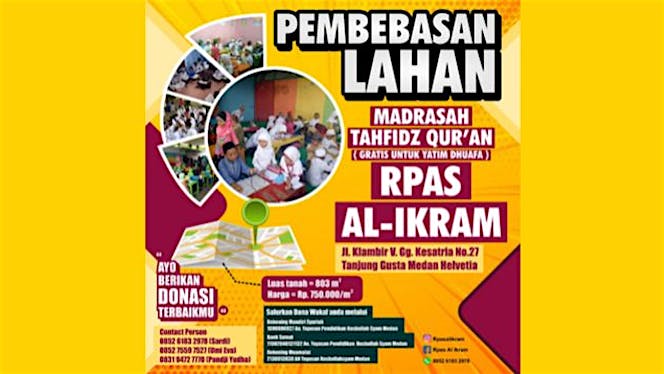 Bantu Pembebasan Lahan RPAS AL-IKRAM (Medan)