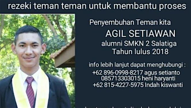 mari bantu AGIL SETIAWAN hilangkan tumor tangan