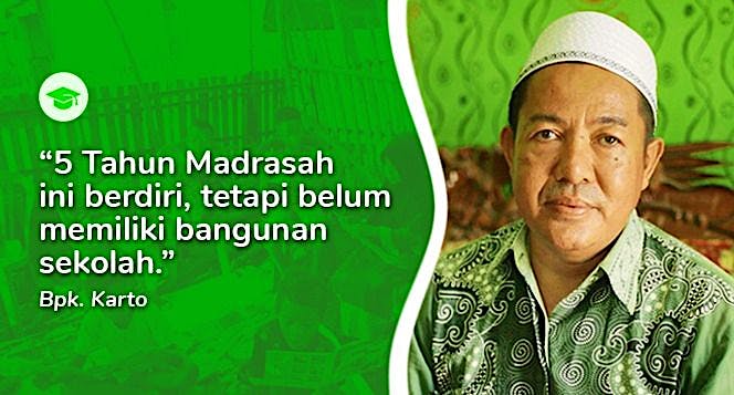 Bantu Pak Karto Bangun Madrasah di Pesisir