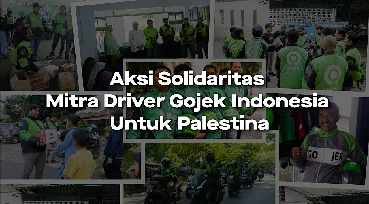 Aksi Solidaritas Mitra Driver Gojek Se-Indonesia Untuk Palestina