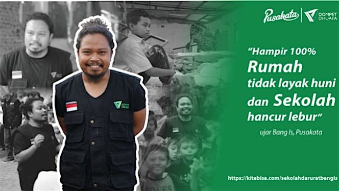 Dukung Pusakata Bangun Sekolah Darurat di Lombok