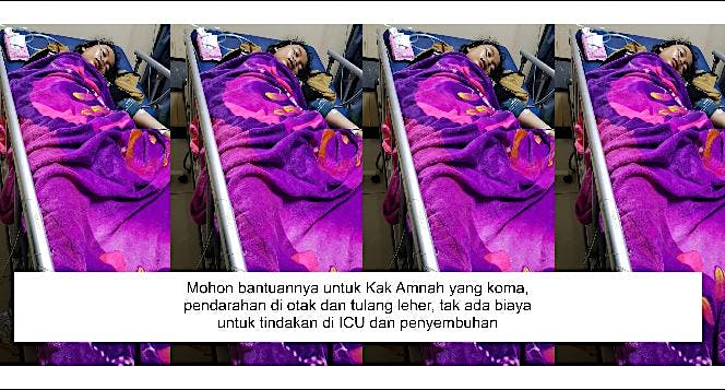 Klik Untuk Donasi Bantu Amna Dari Koma