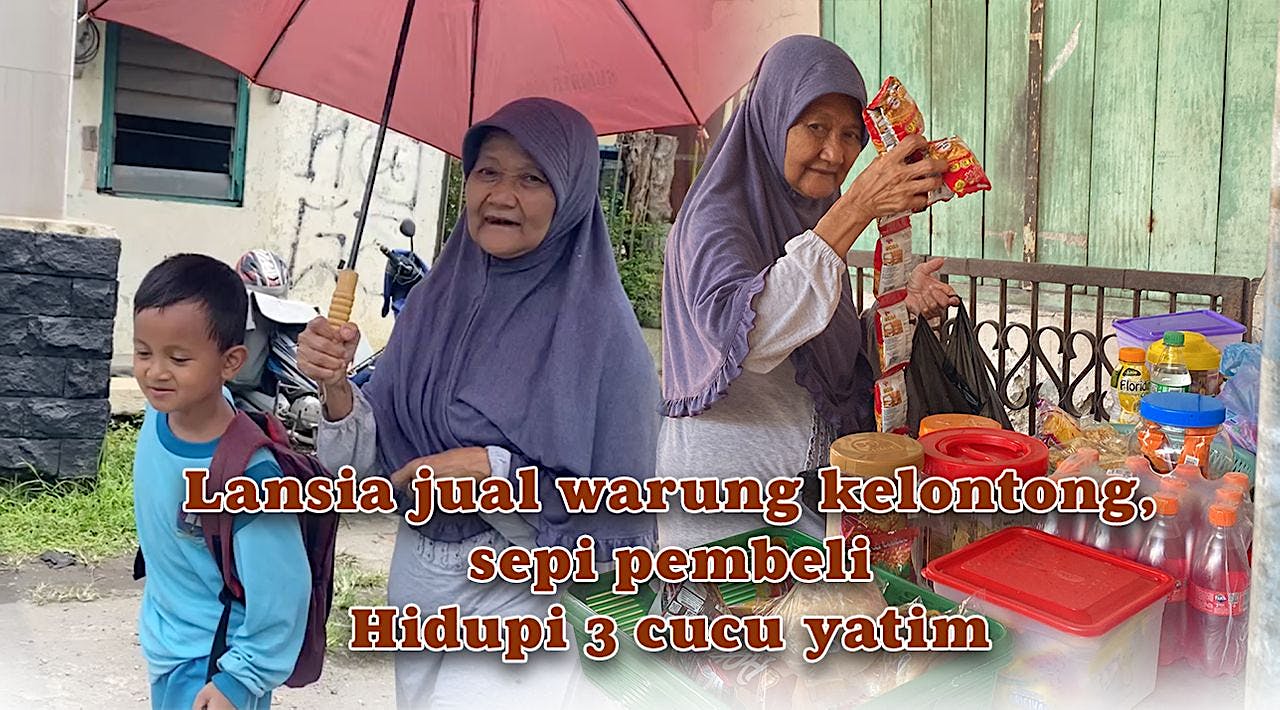 Bantu Lansia Sebatangkara Hidupi 3 Cucu Yatim