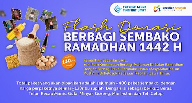 Flash Donasi Berbagi Paket Sembako Ramadhan 1442H