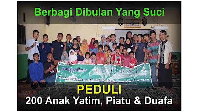 Bantu peduli 200 anak yatim, piatu & duafa