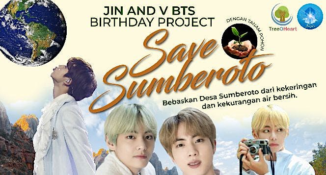 Pohon untuk Desa Sumberoto dari Jin dan V BTS