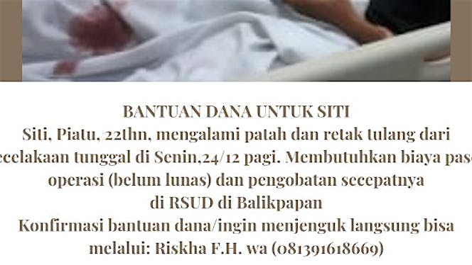Bantu Biaya Operasi untuk Kesembuhan Siti