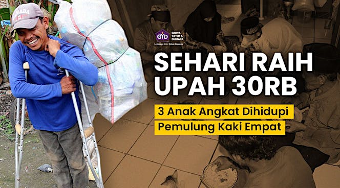 Pemulung Kaki 4 Suka Berbagi, Meski Upahnya Kecil
